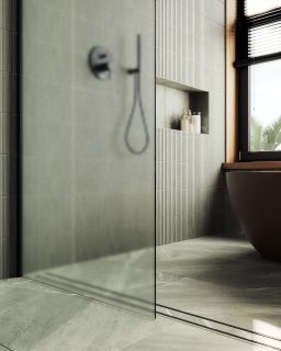 Душевая перегородка MaybahGlass MGD-700-6ш 79см чёрный